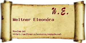 Weltner Eleonóra névjegykártya